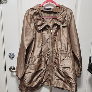 Jones New York Lightweight Hooded Utility Jacket - Gold